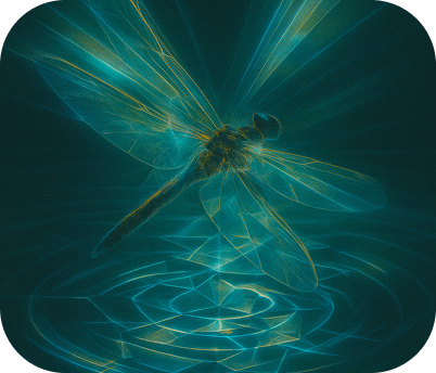 Green abstract image of dragonfly